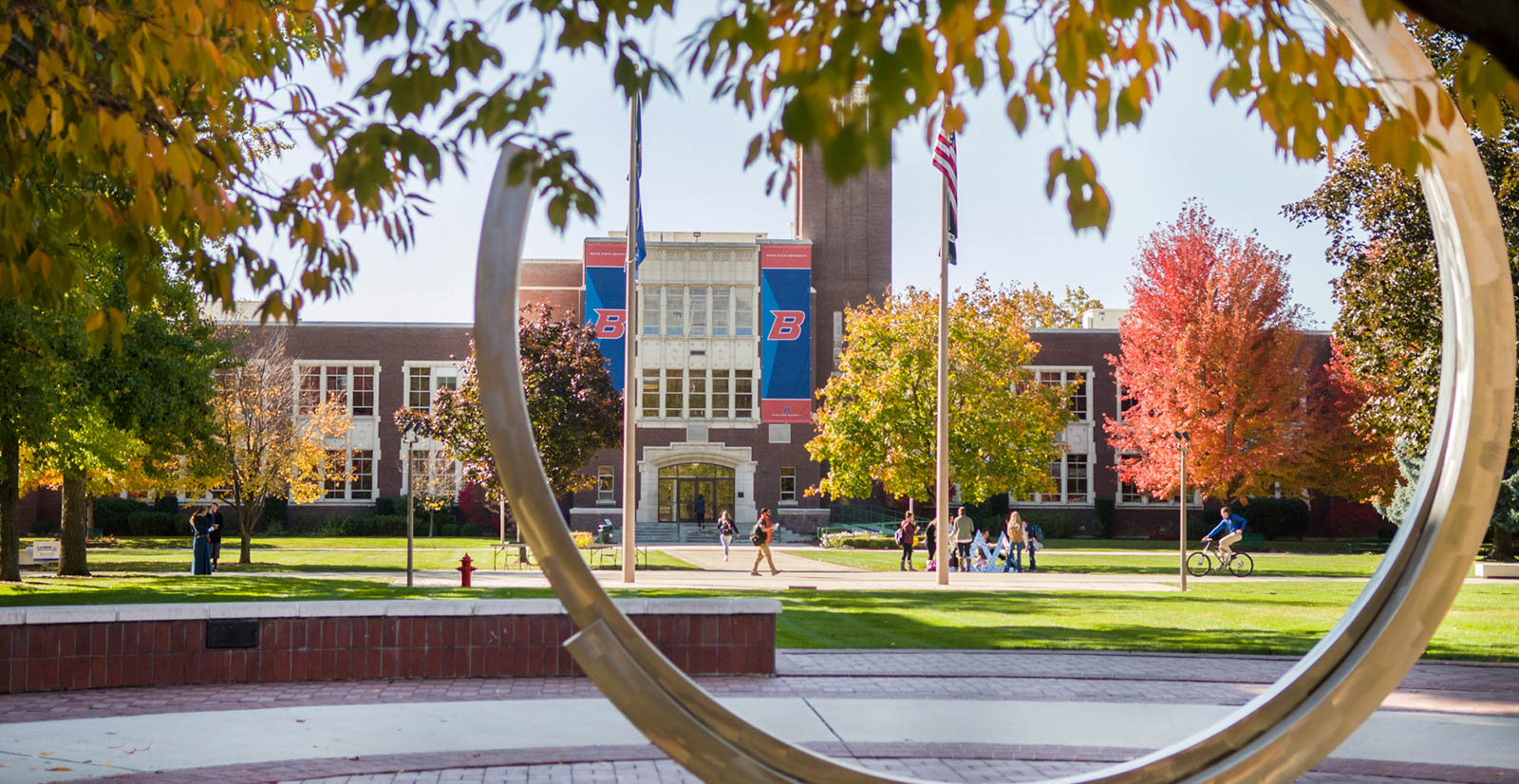The image is a view of the Boise State University campus, located in Boise, Idaho.